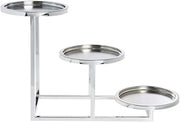 HUBERT Chrome 3-Tier Buffet Stand for Bowls - 8"L x 22"W x 13"H
