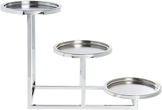 HUBERT Chrome 3-Tier Buffet Stand for Bowls - 8"L x 22"W x 13"H