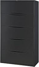 Global Industrial 36" W Premium Lateral File Cabinet, 5 Drawer, Black