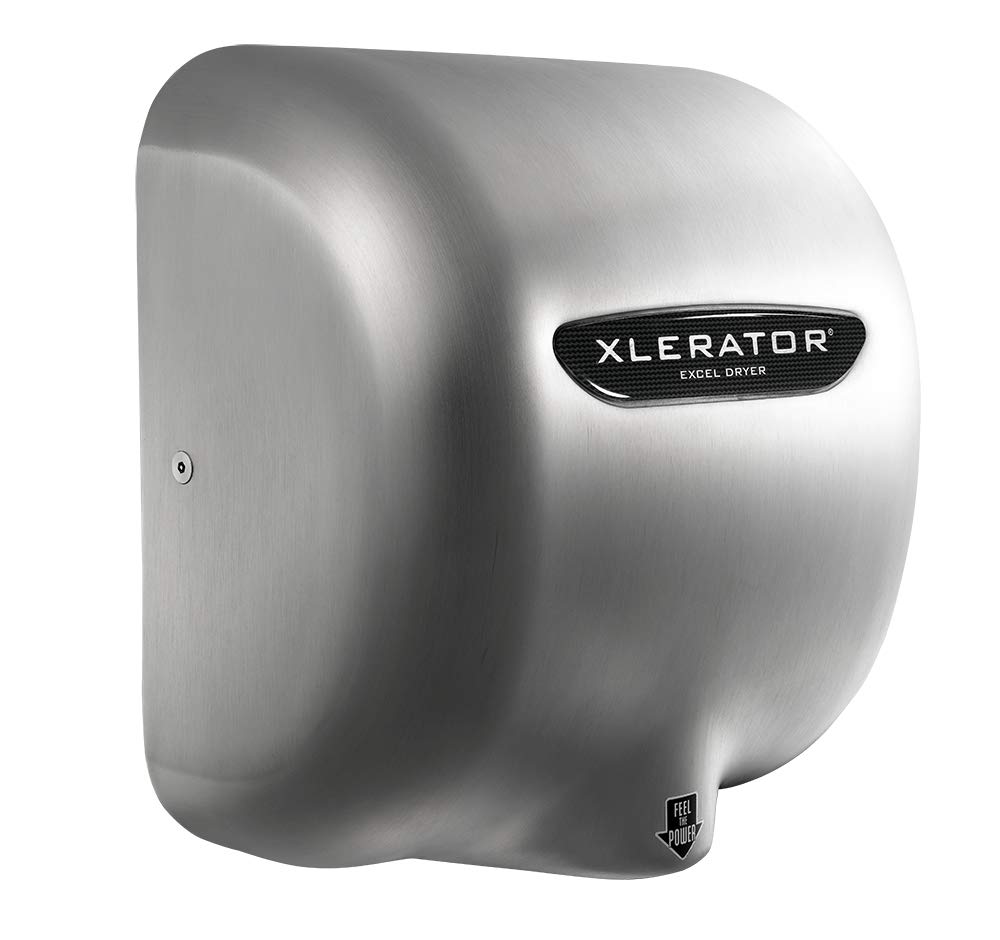 XLERATOR 12.5 amps; 110 volts / Noise Reduction Nozzle / Brushed Stainless Steel Bath