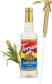 Jimoco® Syrup Pump Dispenser + Torani® Cane Sugar Syrup, 25.4 oz - Coffee Syrup Pump & Flavoring Bundle