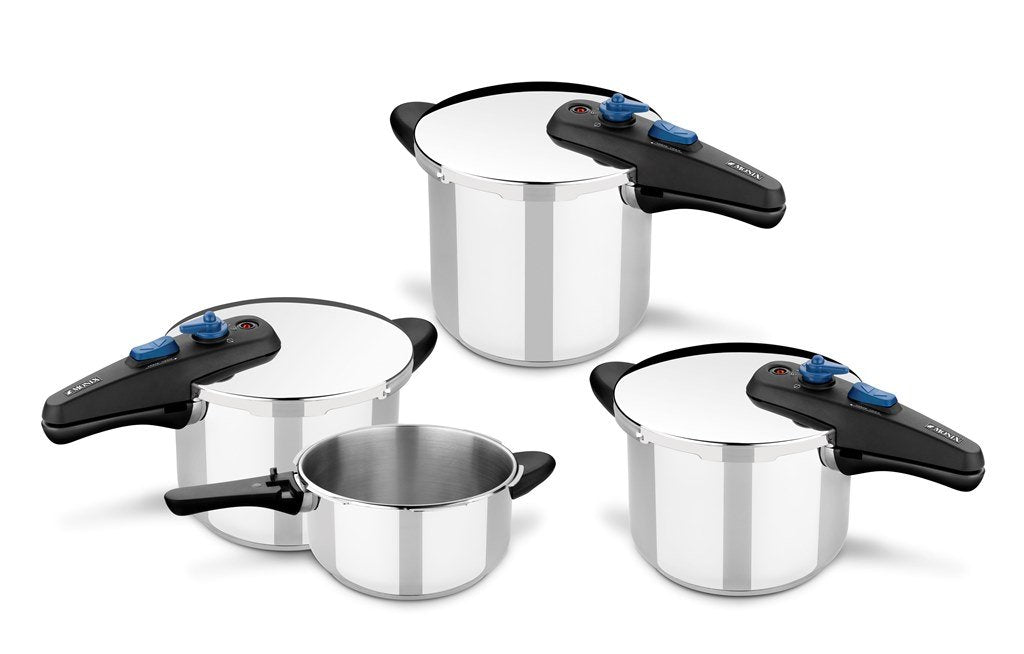 Veloce - 4 Litre Fast Pressure Cooker by Monix – 4.2 Quarts, 4 liters, Stainless steel, Silver, Model M570001