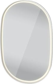 Duravit AU7086000006100 Aurena 39-3/8"W x 3-1/8"H Oval Flat Framed Wall Mounted Bathroom Mirror with LED Lighting