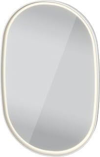 Duravit AU7086000006100 Aurena 39-3/8"W x 3-1/8"H Oval Flat Framed Wall Mounted Bathroom Mirror with LED Lighting