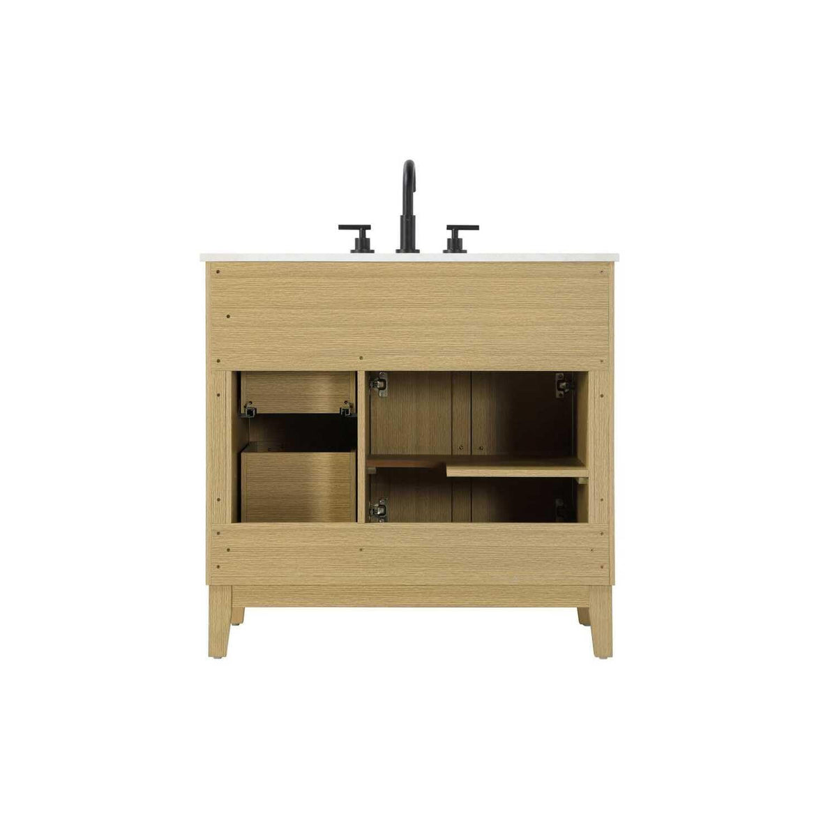 36" Single Bathroom Vanity in Honey Brown by Elegant Kitchen and Bath – unspecified, Aluminum, Brown, Model VF82536MHB