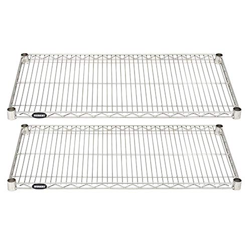 Soft Silver Wire Shelf Pack - 36" L x 18" D x 1" H by HUBERT – Alloy Steel, Silver, Pack of 2, Model A1836-TA