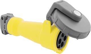 Hubbell HBL3100C4W Pin and Sleeve IEC Watertight Connector, 2 Pole, 3 Wire, 100 amp, 125V