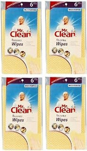 Mr. Clean Multi-Purpose Household Cleaning Wipes, Reusable, Machine Washable, 6 Per Pack (Pack of 4)