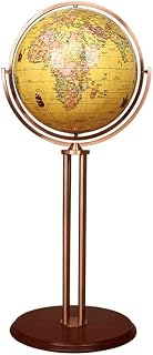World Globe Floor Standing Educational Earth Globe with Round Wooden Base Geo Globe for Home Decor World Globe 16.5 Inch Clear Text Marking
