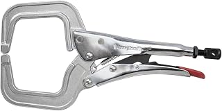 Locking C-Clamps, Round Tip, (Throat Depth 3-1/4")(Opening 4"), PR115, Strong Hand Tools,11-Inch