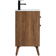 24 Inch Bathroom Vanity in Walnut Brown by Elegant Decor – 24" - Single, Metal, Brown,black, Model VF41024WB