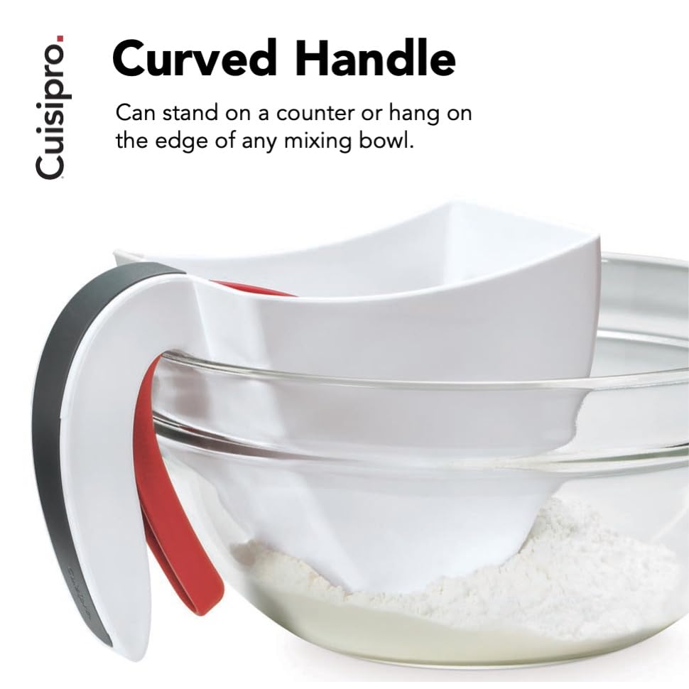 Scoop and Sift Flour Sifter by Cuisipro – Medium, 3 cups, Plastic, White, Model 1525