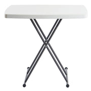 Adjustable Height Plastic Folding Table by Global Industrial – 30" x 20", Steel Frame, White, Model 67124