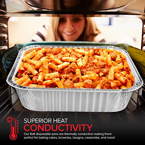 Stock Your Home 20 Pack / Silver / Pans W/Lids. Disposable Cookware