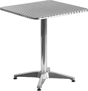 Flash Furniture 23.5 in Aluminum Indoor/Outdoor Square Table with Base | Indoor/Outdoor Use