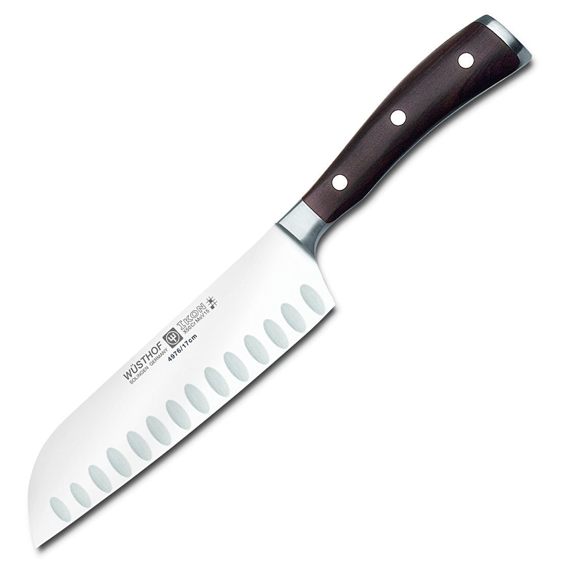 IKON 7" Santoku by Wüsthof – 6.5", Stainless Steel, Brown, Model 4976