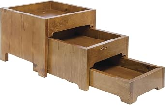HUBERT Nesting Display Riser Natural Pine Set of 3