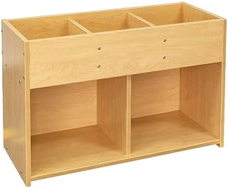 Tot Mate 36" Composite Wood Maple Kids Book/Toy Storage Classroom Furniture