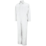 Men's Twill Action Back Coverall by Red Kap – Large, Polycotton, White, Model CT16WH RG L