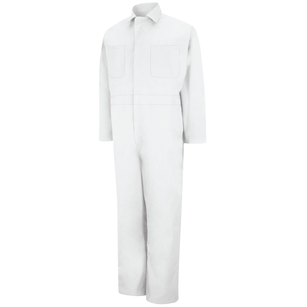 Men's Twill Action Back Coverall by Red Kap – Large, Polycotton, White, Model CT16WH RG L