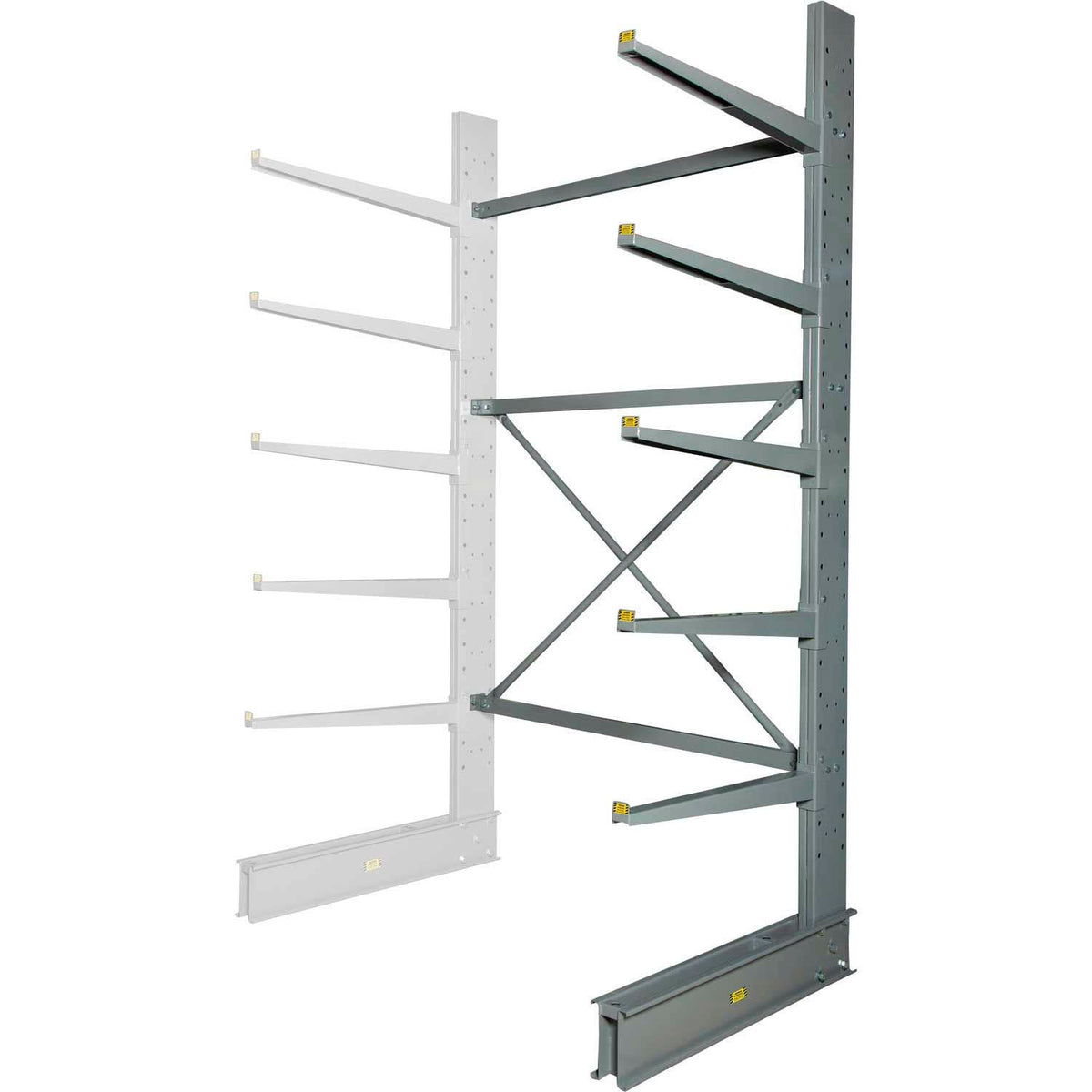 Single Sided Heavy Duty Cantilever Add-On Rack by Global Industrial – Alloy Steel, Gray, Model 320824A