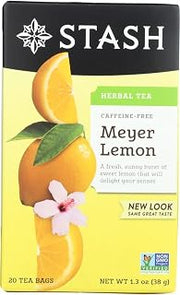 Stash Meyer Lemon Blossom Herbal Tea, Tea Bags, 20-Count Boxes (Pack of 6)