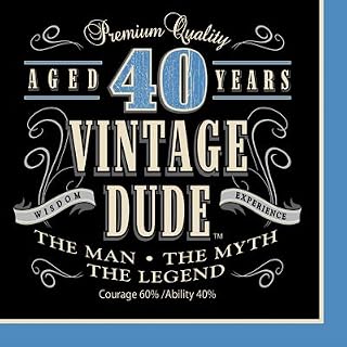 Creative Converting Vintage Dude 40 Luncheon Size Napkins (192-Count)