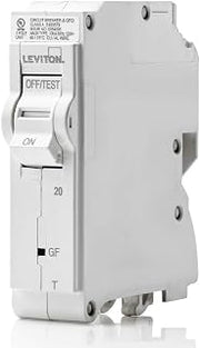 Leviton LB120-GFT 20A 1-Pole Plug-On GFCI Branch Circuit Breaker, Thermal Magnetic, 120 VAC, White