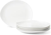 Lenox Studio 1414 Curve Dinner Plates Set For 6 | Ceramic Plates | Bone China | Microwave Safe | Dishwasher Safe | White | Plate Set | Dinnerware Sets | Dishes | Dish Set