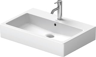 Duravit 0454700027, Vero 28" Ceramic Vanity Top with 1 Faucet Hole, White/Ground