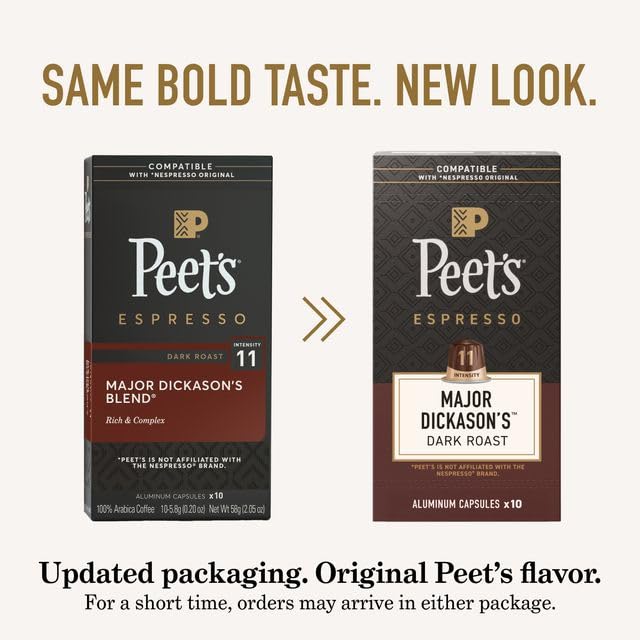 Peet's Coffee Major Dickason's Blend / 10 Count (Pack of 5) / 5 Coffee Gifts