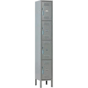 4-Tier 4 Door Locker by Global Industrial – Steel, Gray, Model 290600