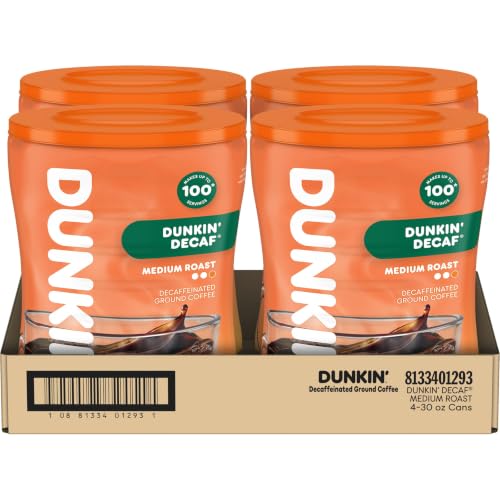 Dunkin' Dunkin' Decaf / 30 Ounce (Pack of 4) / 1 Ground Coffee