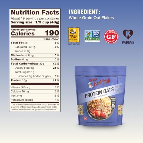 Bob's Red Mill Protein Oats / 32 Ounce (Pack of 1) / No Color Oatmeal