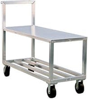 New Age NS557A Mobile Flat Shelf Truck with (2) Tiers & Handle, Solid Top & 3000 lb Capacity