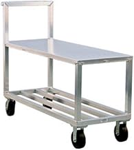 New Age NS557A Mobile Flat Shelf Truck with (2) Tiers & Handle, Solid Top & 3000 lb Capacity