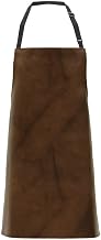 Locknane Leather-Look Bib Apron Brown Vinyl - 30"L x 26"W