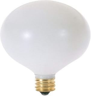 Satco S3825 120V Candelabra Base 25-Watt G16.5 Light Bulb, Satin White