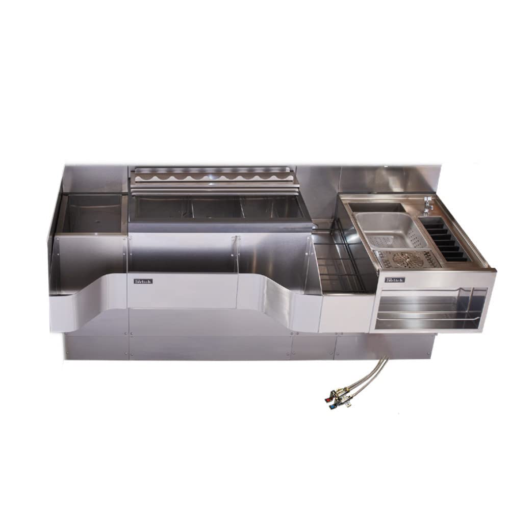 Underbar Ice Bin Cocktail Station Sink Combo by Perlick – Stainless Steel, Model PTE68-A