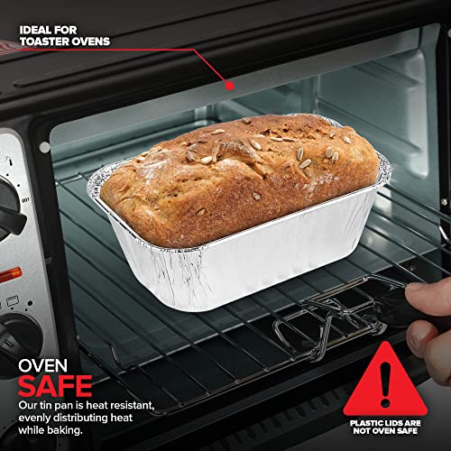 Stock Your Home Pans + Lids / 50 Pack / Silver Loaf Pans
