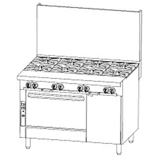 Southbend Platinum Heavy Duty 48" Gas Range w/ (8) by South Bend – Model P48C-BBBB-SU