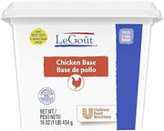 LeGout Chicken Stock Base, Gluten Free, 1 lb, Pack of 12 | Meat First Bouillon Formula, Rich Savory Flavor, 5 Gallon Yield, Shelf Stable, 960 Servings, for Soups, Stews & Gravies