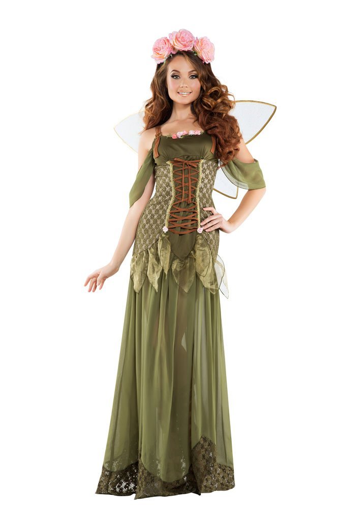 Women's Rose Fairy Princess Costume (Small) by Starline – Small, Polyester, Brown/Gold, Model STS6116-S