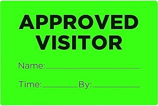 Cosco Paper Approved Visitor Safety Label, 2-inch x 3-inch, Fluorescent Green, 100/Pack (098458PK100)