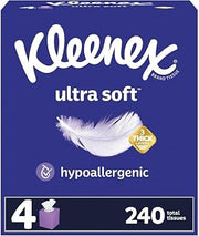 Kimberly Clark 54308 Kleenex Ultra Soft Facial Tissues - 60 Sheets - 4 Box/Pack, 12 Pack/Carton