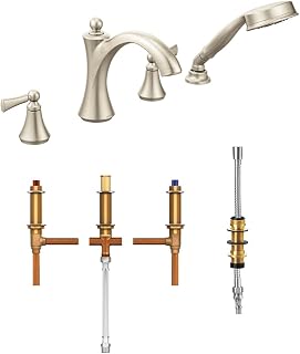 Moen T654-9792 Wynford Two-Handle Diverter Roman Tub Faucet Includes Hand Shower with Valve, Chrome