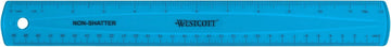 Westcott Shatterproof Ruler, 12-Inch, Blue, 16010