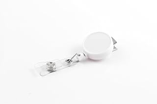 KEY-BAK Retract-A-Badge 5-Pack Retractable Badge Holder with 36" Cord, Swivel Bulldog Clip, White