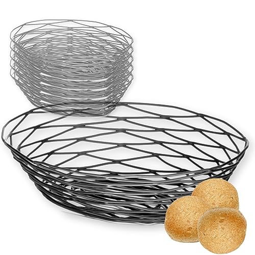 Tablecraft 9.25 by 6.25 Inch / Black / Rustic Bread & Serving Baskets