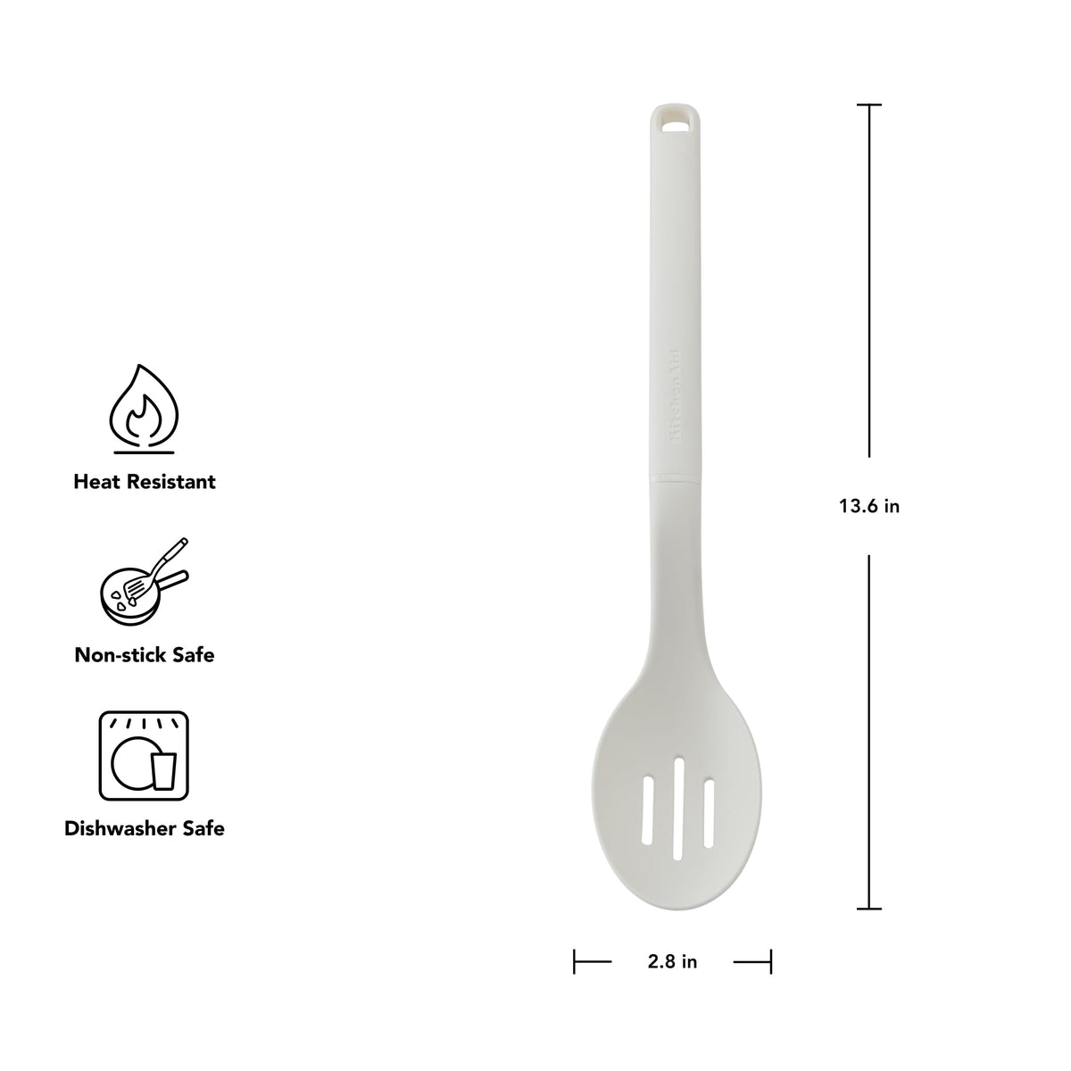 KitchenAid Porcelain White / 13.6-Inch / Everyday Cooking Spoons